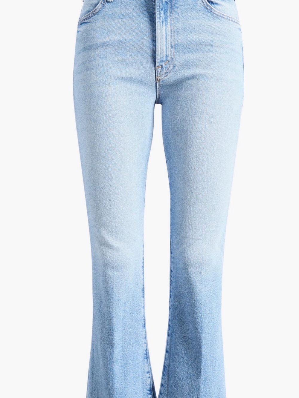 MOTHER petites Lil' Hustler Ankle Fray Jeans Light Wash Blue Womens 23